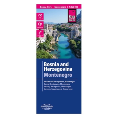 Bosznia-Hercegovina, Montenegro térkép 1: 350 000 (laminált) / Reise Know-How (2025)